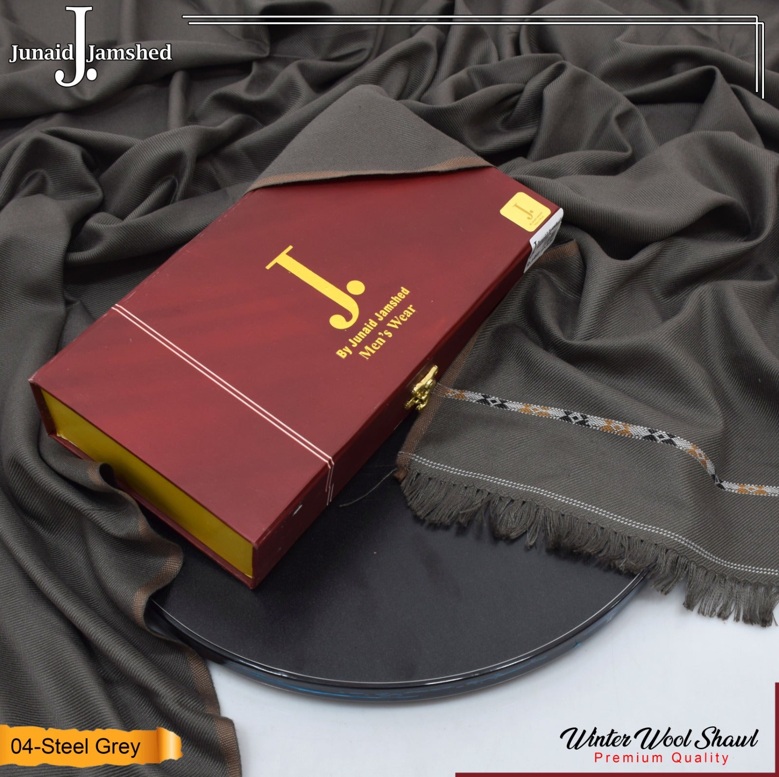 J. Men Exclusive Shawl D-004 (Steel Grey)