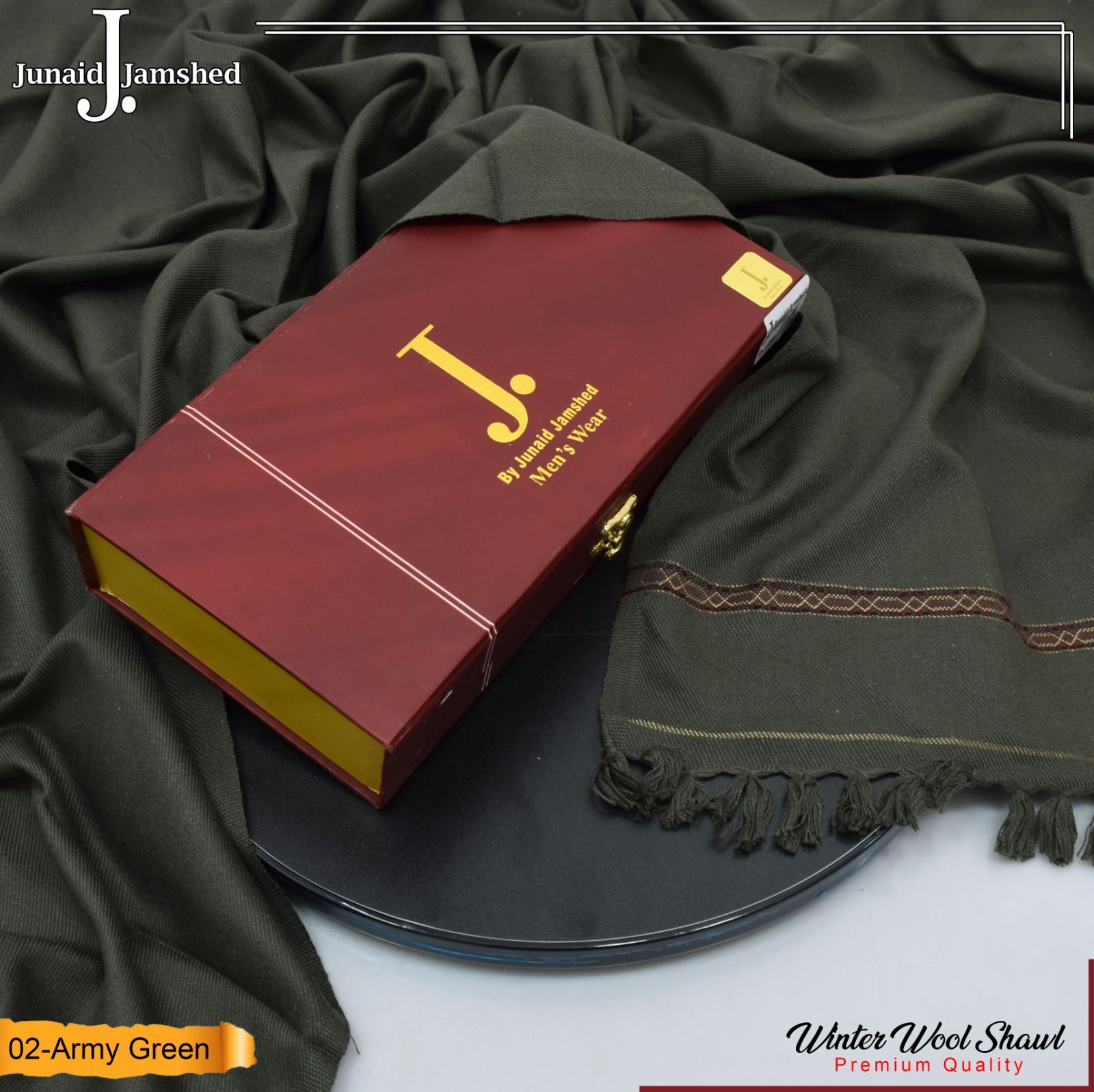 J. Men Exclusive Shawl D-002 (Army Green)
